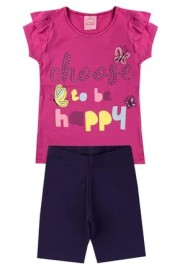 Conjunto Infantil Vero Menina Cereja / Benetex Kids