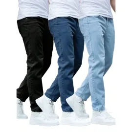 kit com 03 Calas jeans masculino com lycra