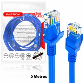 CABO DE REDE RJ45 COM 5 METROS AZUL - KAP-W-5M
