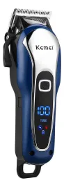Maquina Cortar Cabelo Kemei Recarregavel Profissional S/ Fio