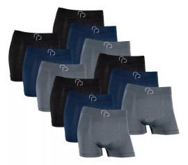 CUECA RP BOXER BASIC PRETO/MARINHO/CINZA FARDO COM 12  SORTIMENTO