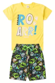 Conjunto Infantil Vero Masculino Danger Roarr - Amarelo