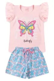 Conjunto Infantil Vero Feminino Butterfly - Rosa