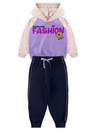 Kit com 04 conjuntos em moletom infantil menina