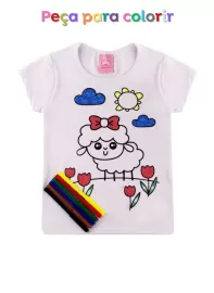Camiseta para colorir Ovelha Branco